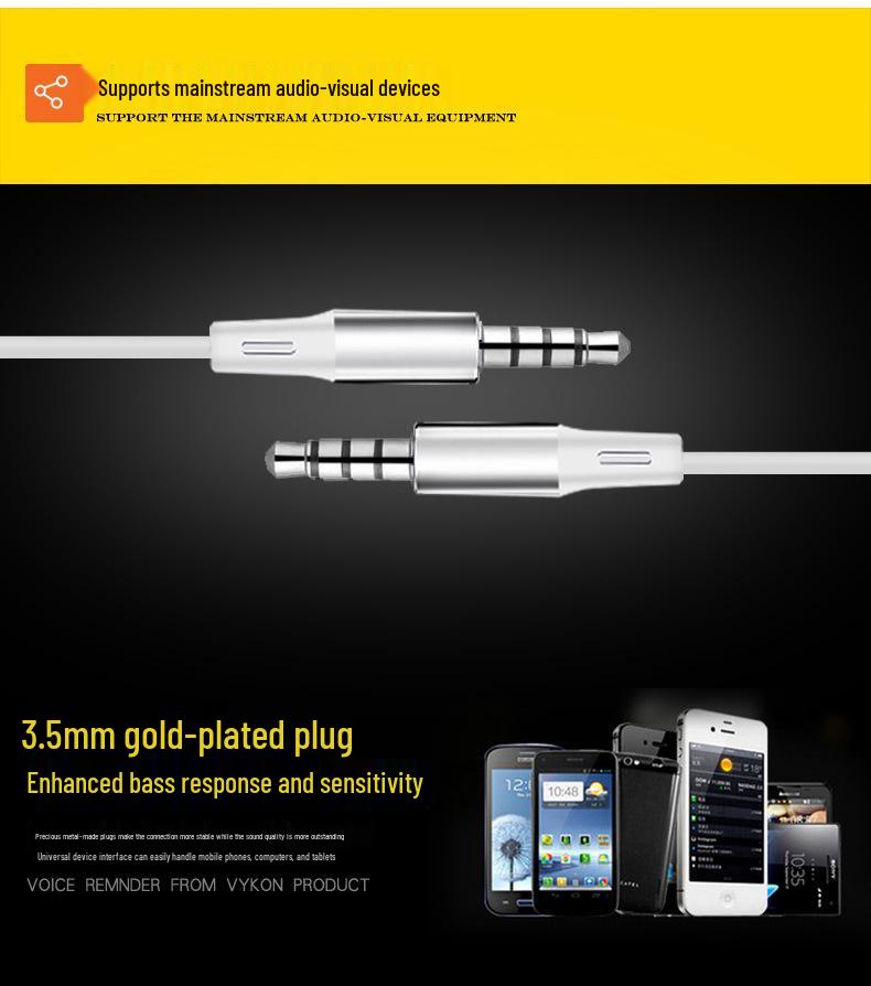Turbine Heavy Bass In-Ear Headphones with Microphone and Wire Control - Universal for Mobile Phones