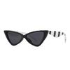 1038 Zebra Pattern Catwalk Sunglasses Women Narrow Model Street Style Cat Eye Fashion Trendy