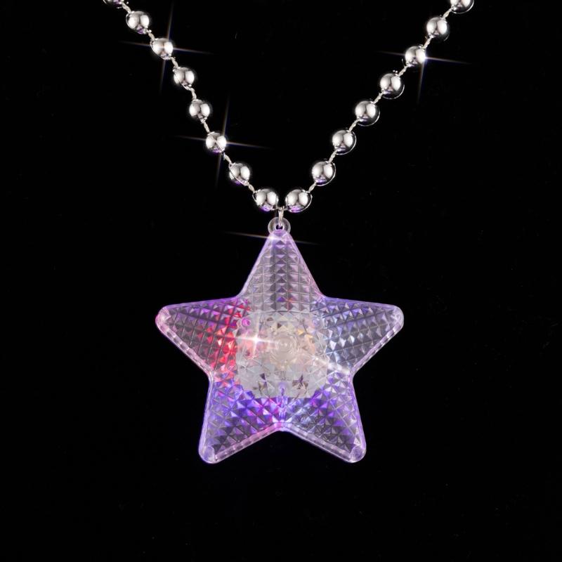 Light up Star Necklace Glowing Star Necklaces LED Flashing Necklace Flashing Party Accessories for Adults Women Gifts