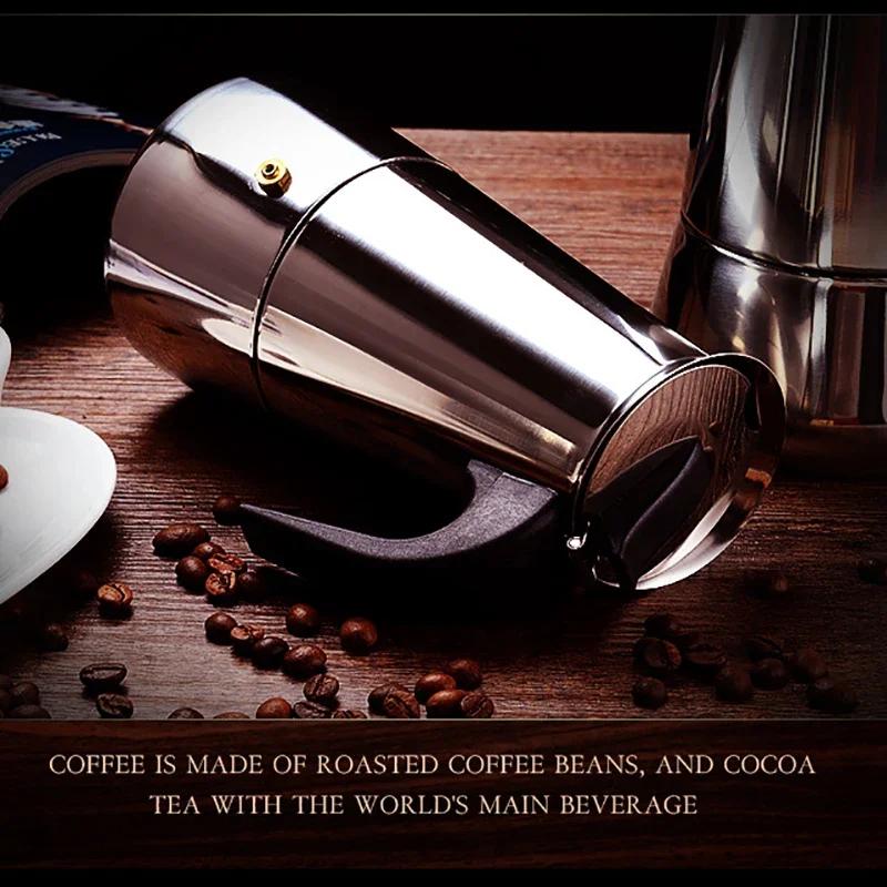 Mokka Espresso Latte Percolator Stove Koffiezetapparaat Espresso Pot Italiaanse Koffie Machine 200/300/450Ml Rvs Restaurant, Bar