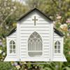 Church-Shaped Metal Bird Feeder with Solar Light, Outdoor Weatherproof Hanging Feeder, Decorative Bird Feeder for Garden, Yard and Deck Decor