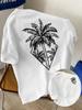 Summer New Style Unisexs Tshirt Street Casual Fashion Simple Soft Comfortable Breathable D Coconut Tree Pattern Print