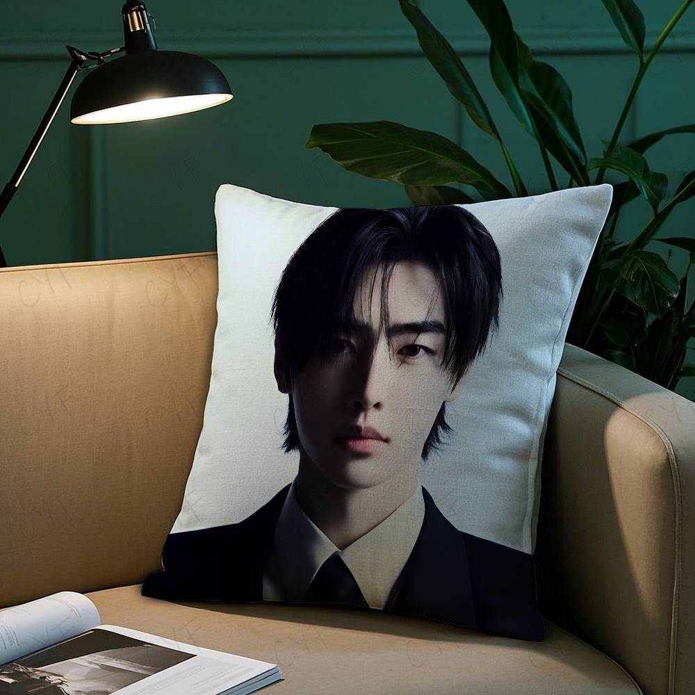Kpop Style Singer P-Park Sunghoon Pillow Case Anti-Dustmite Pillowcase Invisible Zipper Silky Short Plush Sofa Cushion Cover