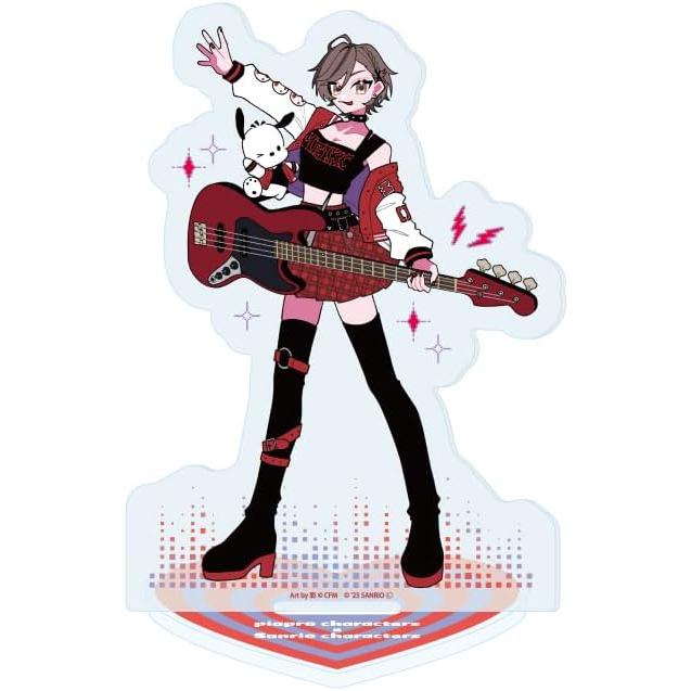 Piapro Characters x Sanrio Characters 05 MEIKO x Pochacco [Collaboration Illustration] Acrylic Stand, Die-cut, White Back, H150xW150mm
