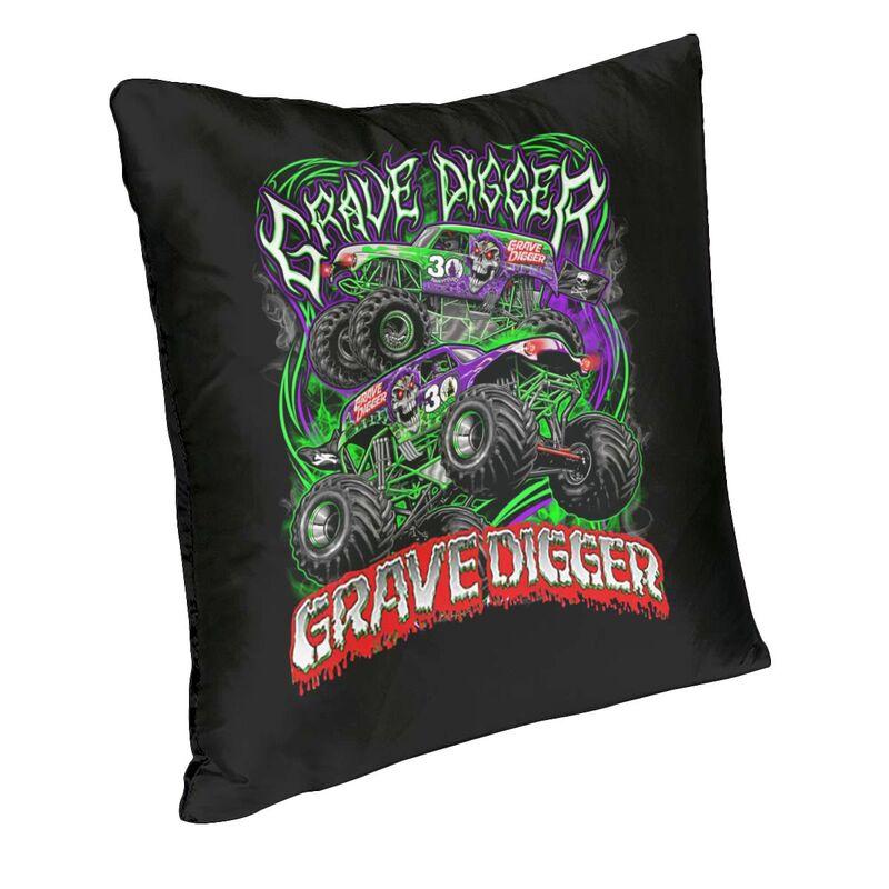 Monster Jam Grave Digger Monster Truck Cushion Cover 40X40Cm Decoration 3D Print Throw Pillow Case For Sofa Double Side