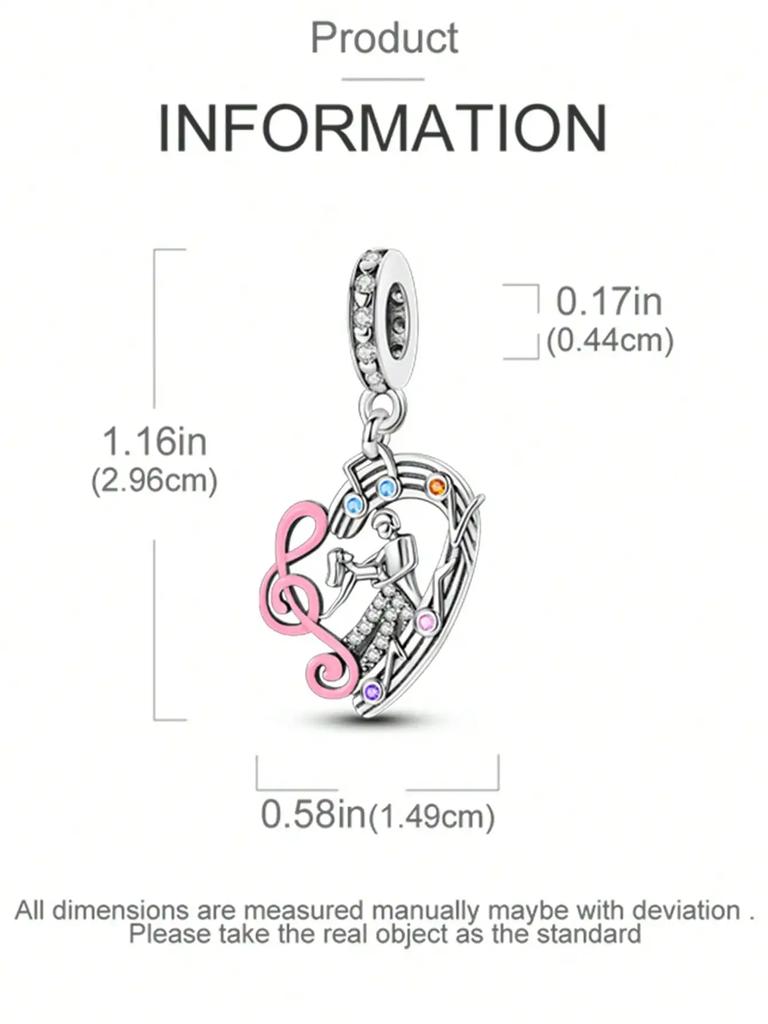 Charms Plata Copper Colors Musical Symbol Snowflake Beads Charm Pendant For Original Bracelet For Women Diy Jewelry Love Gift