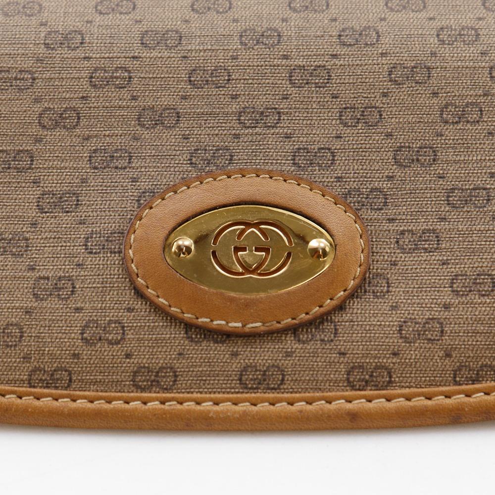 Gucci Old Gucci Shoulder Bag Micro GG Vintage Beige PVC Women Used