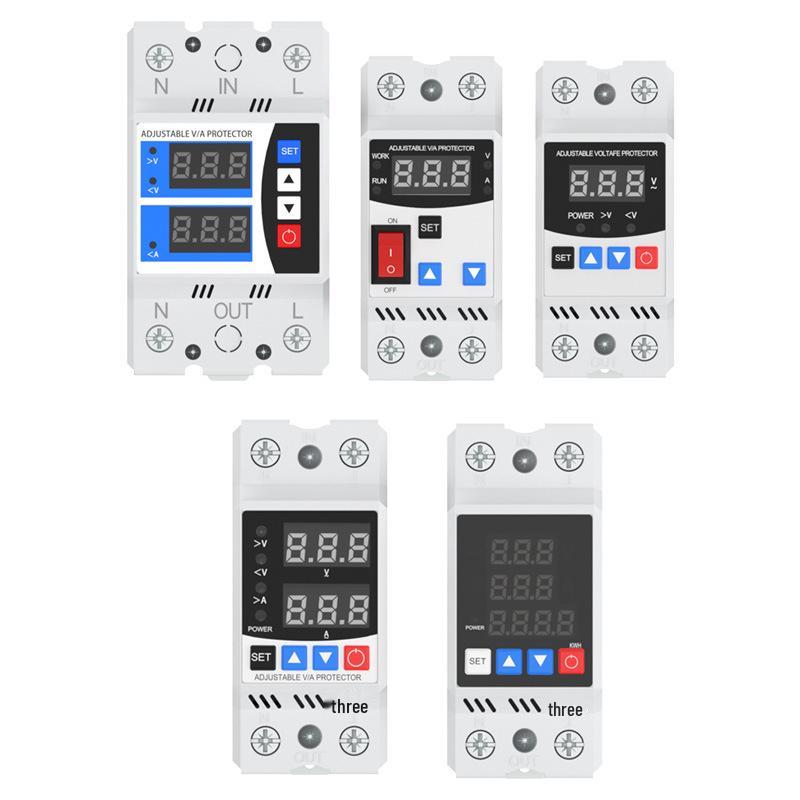 Adjustable Single-Phase DIN Rail Voltage Protector with Digital Display 220V 63/80/100A