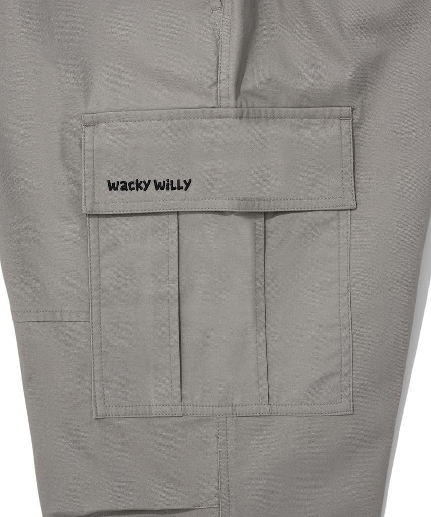 WACKY WILLY Parachute Cargo Pants Light Grey