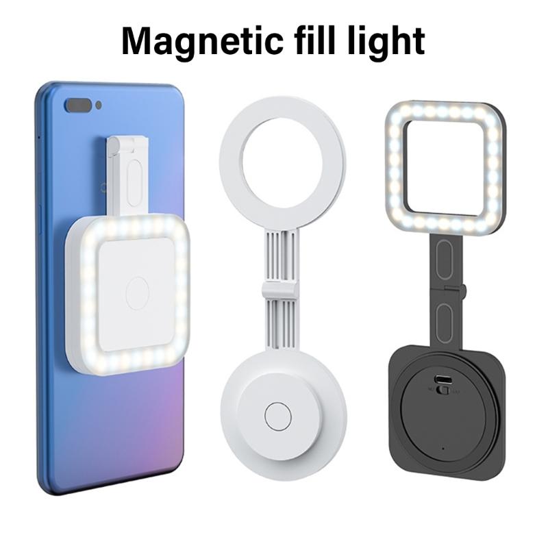 Wiederaufladbares LED-Fülllicht Magnetische Befestigung Für Handy-Content-Ersteller Make-up Einstellbare Temperatur Faltbar