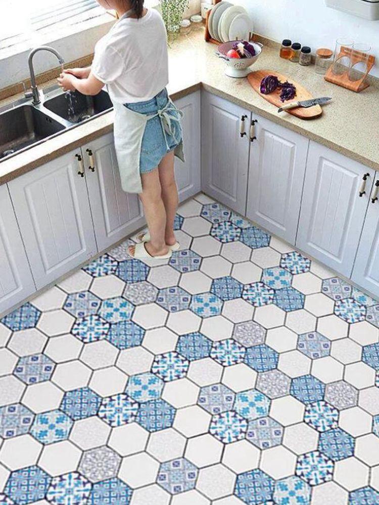 5M PVC Waterproof Floor Sticker Self-adhesive Thicken Wall Sticker Non-slip Wear-resistant Kitchen Wall Oil-proof Stickers