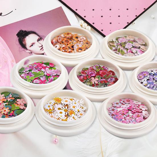 50 Pcs/Box Exquisite Nail Accessories Waterproof Wood Pulp Dried Flowers Sticker Patch