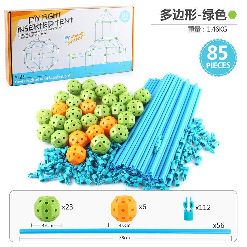 

Детская игрушка-замок-палатка, самодельные строительные блоки для дома и улицы зелёный