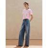 INMAN Women's Lyocell Retro Ripped Wide-Leg Jeans