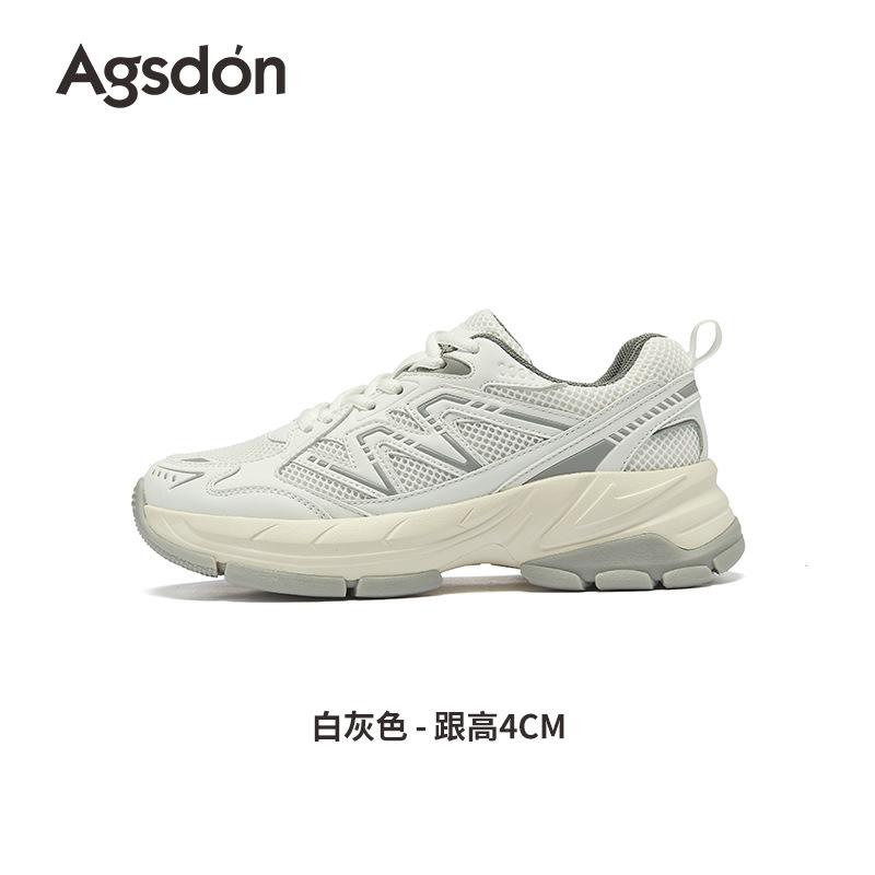 Silver sneakers new autumn retro platform shoes lightweight casual hiking shoes dad shoes