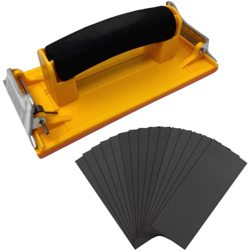 

dodtazz Hand Sander, Sandpaper Set, Sandpaper, and File Set with Holder (Main Unit + 15-Piece Sandpaper Set)