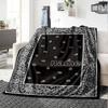 Paisley Bandana Design Gift Customizable Blanket Personalized Text Comfortable For Sofa Couch Office Bed Picnics Four Seasons Universal Digital Print