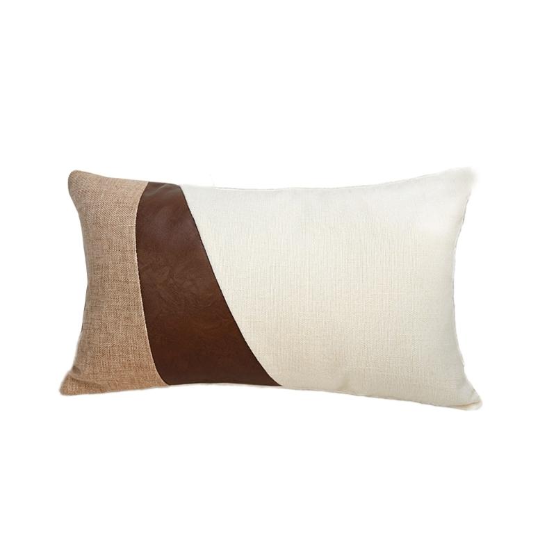 

30x50cm Rectangle Pillow Case Waist Cushions Cover for Living Room Sofa Splicing Linen Throw Pillowcase Home Decoration 1 коричневий