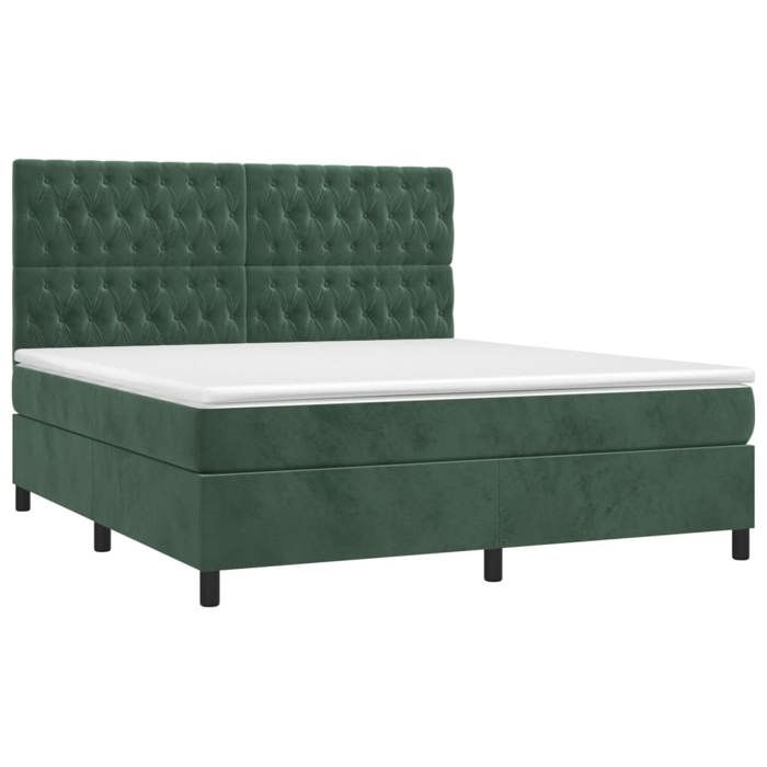 VidaXL Sommier à Lattes de Lit avec Matelas et LED, Lit Rembourré, Lit Double, Lit Adulte de Chambre à Coucher Intérieur, 3136314