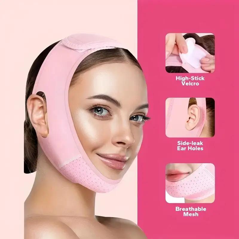 Yanbiguo V Line Mask Reusable Facial Slimming Strap Double Chin Reducer Face Lifting Belt for V Shaped Slimming Face