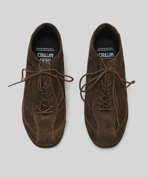 [WETHEROAD] Lazy Suede Racing Sneakers Washed Brown WTRD3116