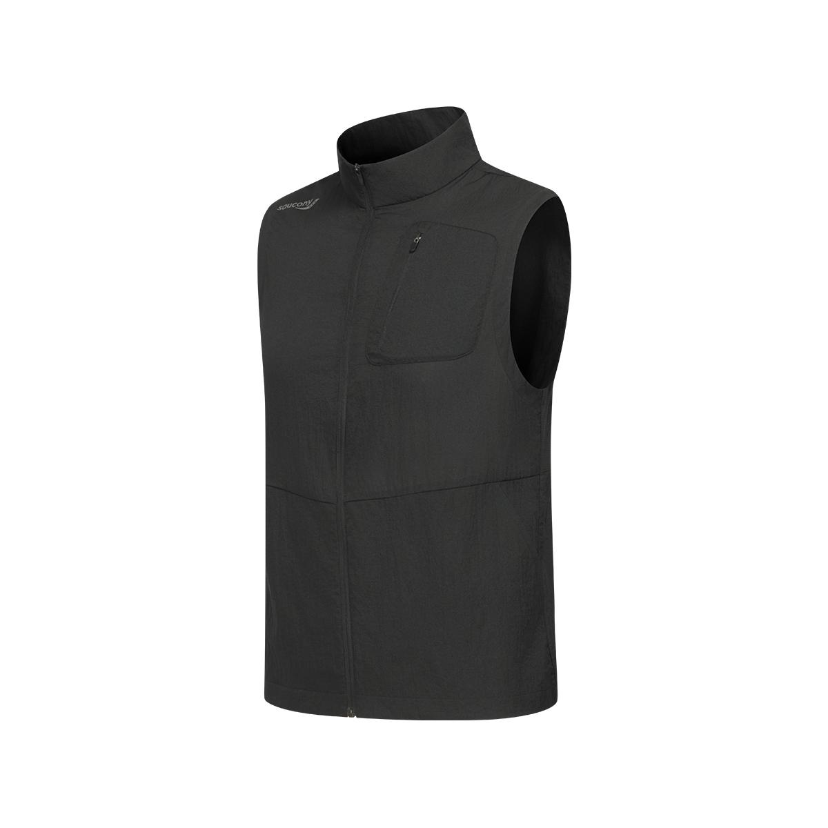 Saucony Stand Collar Zipper Comfortable Vest Men vests SA2269VT31L-BK001 XL