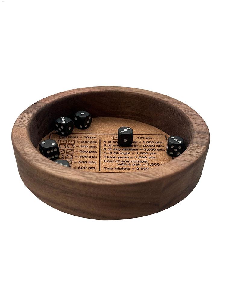 Übe Geduld Farkle Klassisches Würfelspiel mit Holzwürfeltablett Interaktives Spielzeug für Eltern und Kinder Strategiespiel Lustiges Brettspiel