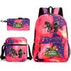 Large Capacity Schoolbag with Shoulder Strap; Student Three-piece Pencil Case Set
