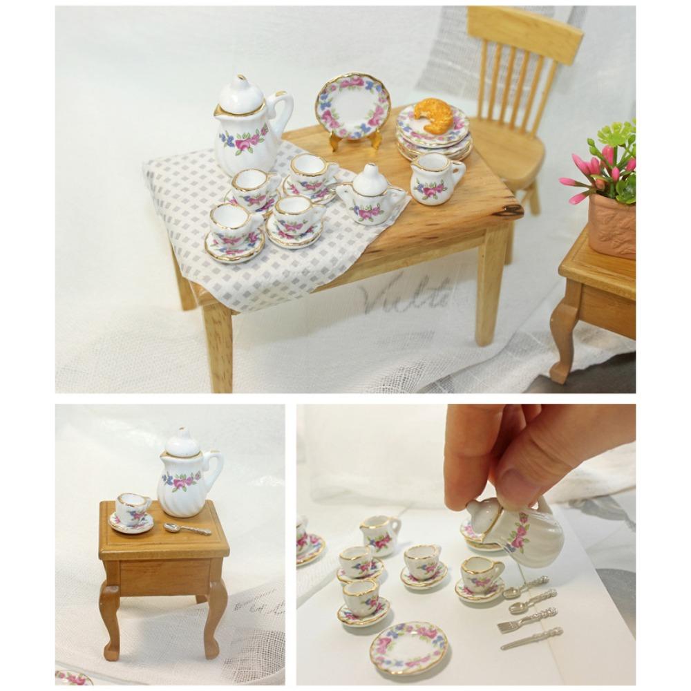 Kettle Doll House Cup Model Set Tableware Miniature Porcelain Tea Cup Set  Home Decor