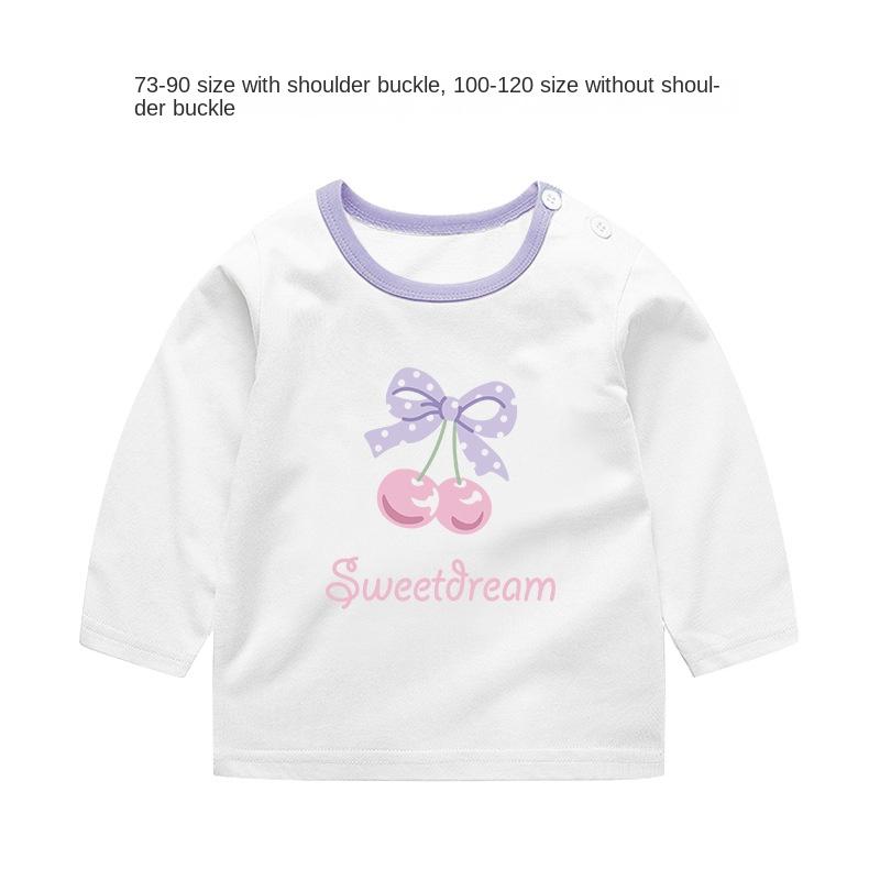 Baby Girl Autumn Long-sleeved T-shirt Baby Cotton Bottoming Shirt Girls Spring and Autumn Tops Small Children Fashionable Autumn Clothes