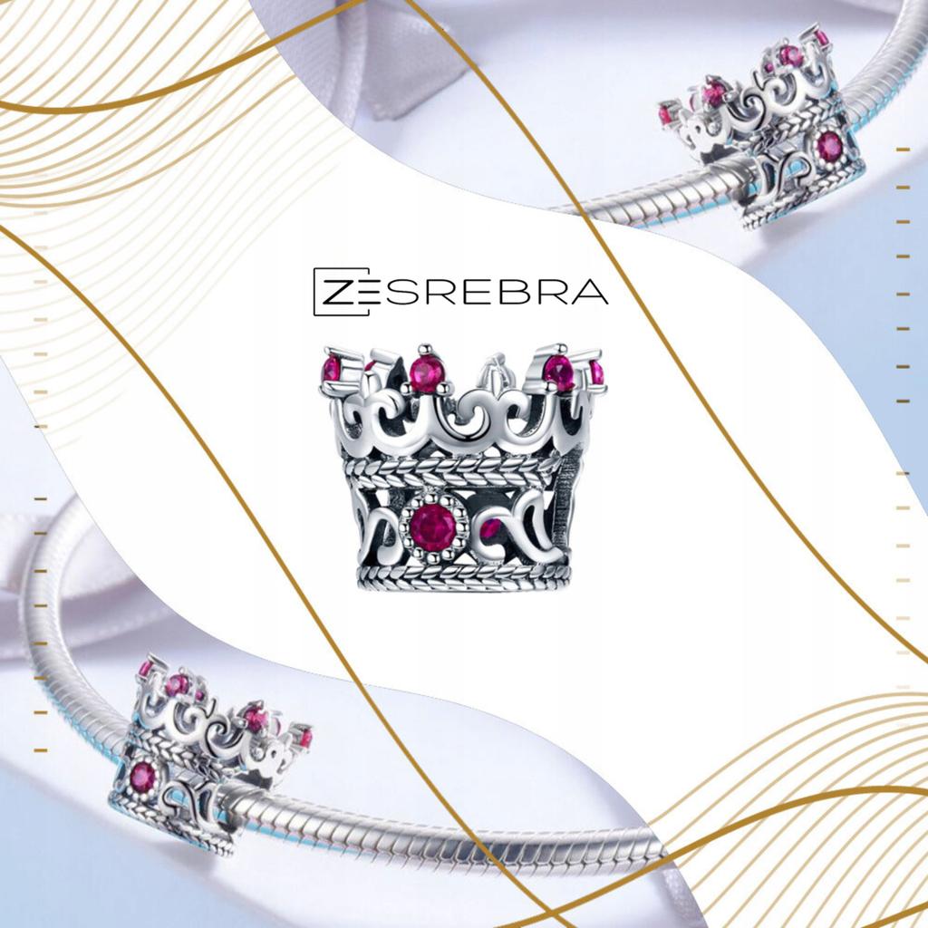 Charms 925 Crown Pendant Bead Charms 925 Cubic Zirconia