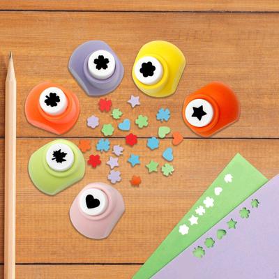 6x Craft Hole Punch Shapes Set Paper Punches Sets Nail Arts Crafts Heart Mini Cutter Scrapbook