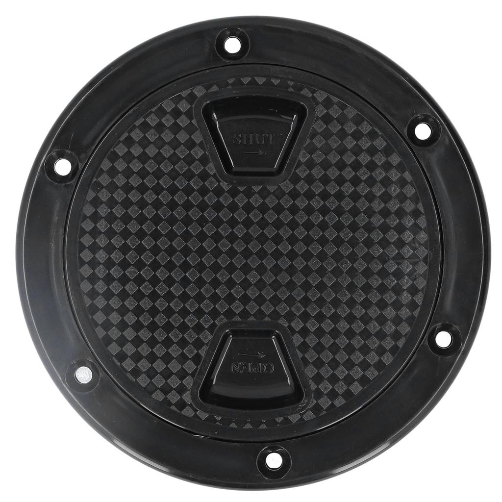 4in Boat Deck Plate ABS Round AntiUV Inspection Hatch Cover Marine Accessory Black