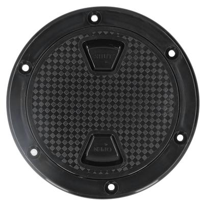 4in Boat Deck Plate ABS Round AntiUV Inspection Hatch Cover Marine Accessory Black