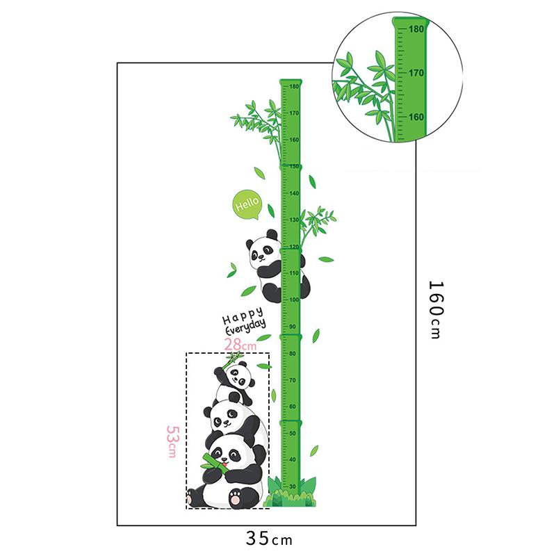 Cartoon Animals Height Measure Wall Sticker Dinosaur Panda Wall Sticker For Kids Room Nursery Child Growth Ruler Growth Chart