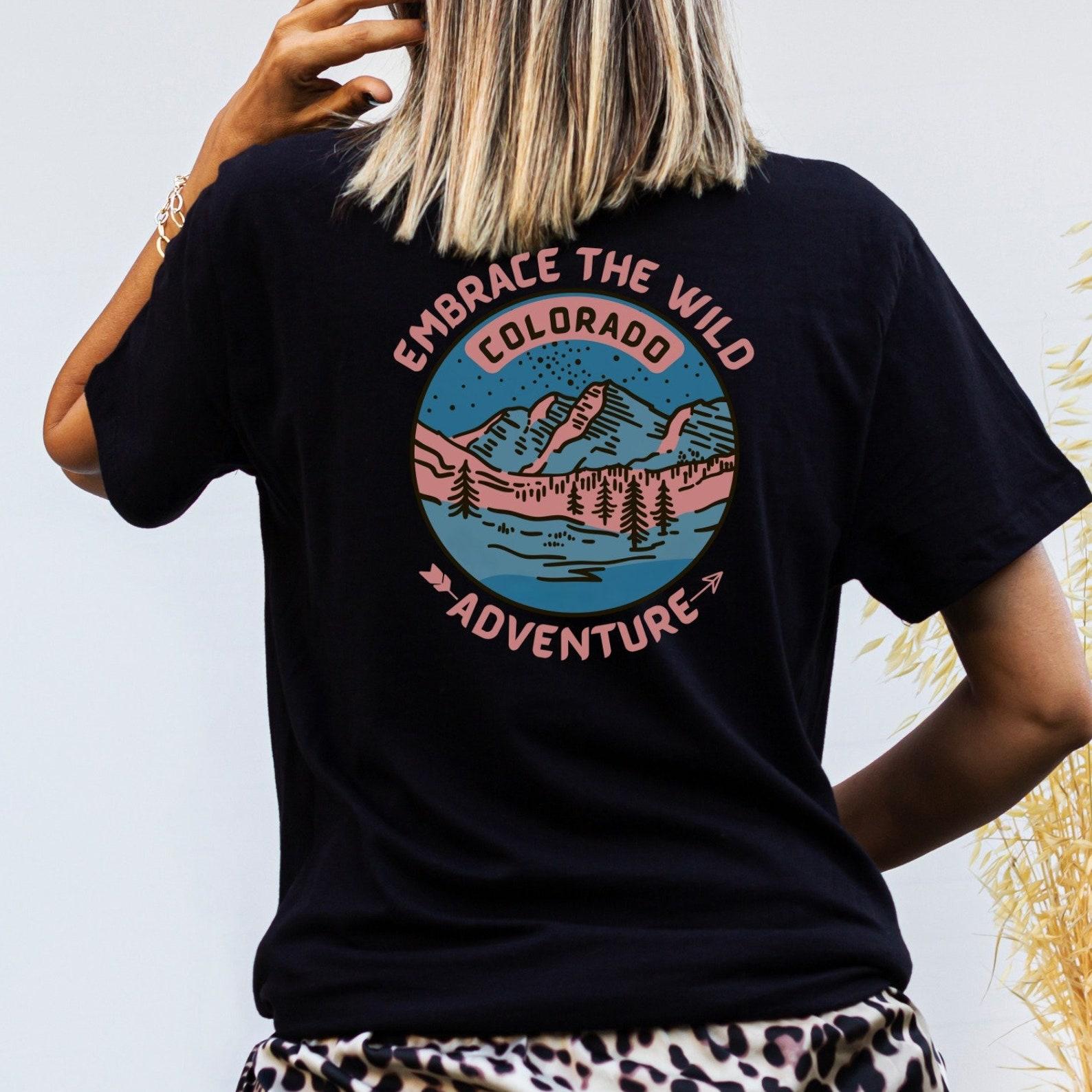 Colorado Mountain Back Print Tee, Adventure Awaits T-Shirt 4XL
