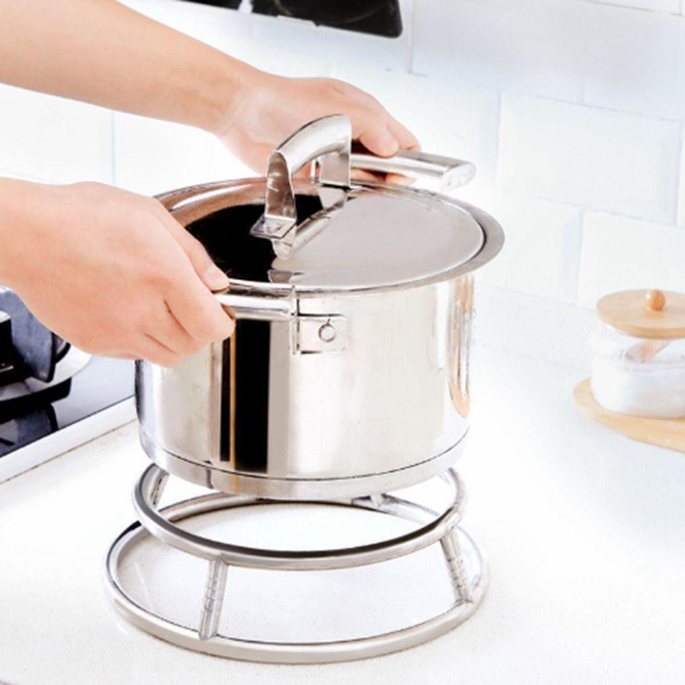 1Pcs Round Bottom Wok Rack Stainless Steel Cookware Ring Durable Pot Mat