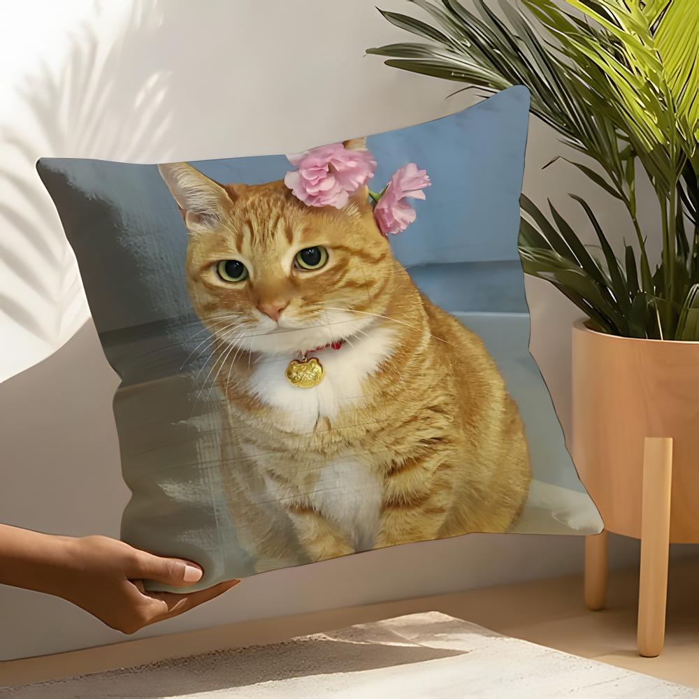 Cute funny internet meme cat Pillow Case Linen Cushion Covers For Decorative Sofa Home Pillows Case Car Chair Pillows Cases
