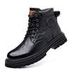 Herren Herbst- und Winter-Martin-Stiefel fleeceverdickt thermische Baumwollschuhe Retro-Trend Lokomotive Arbeitsstiefel 2025