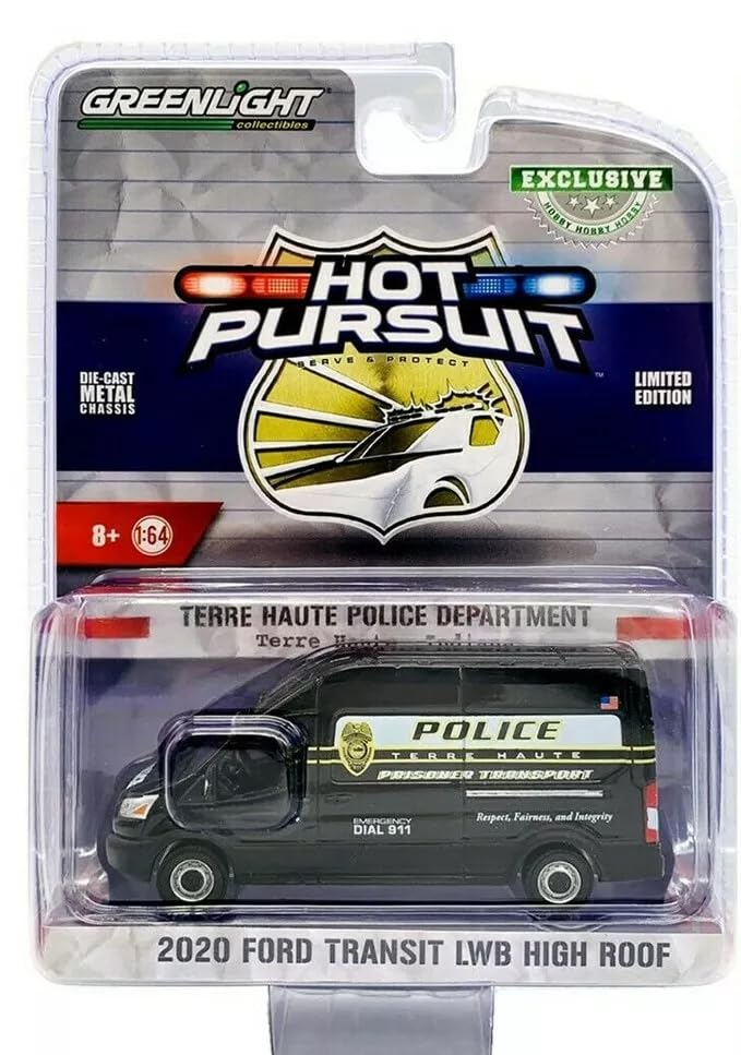 Greenlight 1/64 Ford Transit High Roof Indiana Terre Haute Police Car (Diecast Model) [Parallel Import]