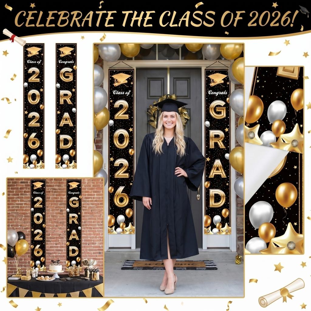Graduation Class Decoration Door Flag Hanging Flag Graduation Party Decoration Supplies