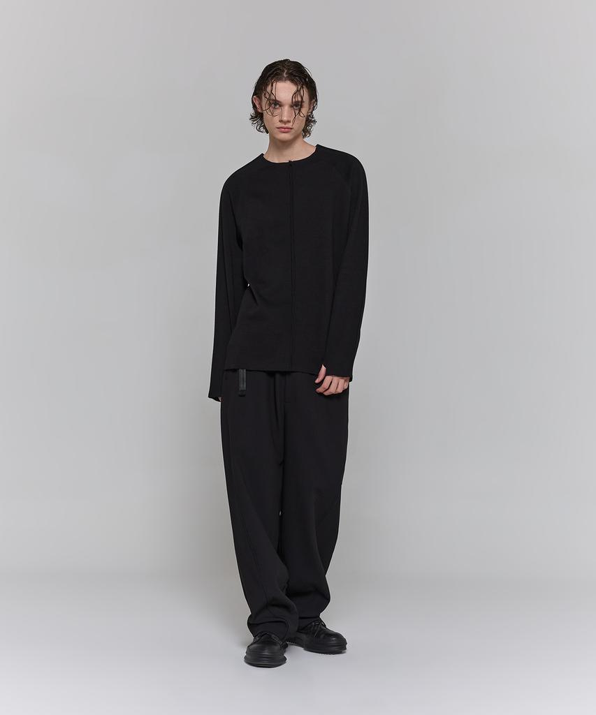 Digeunag Twist Piping Wide Pants (Black)_ Pe3Pa0101