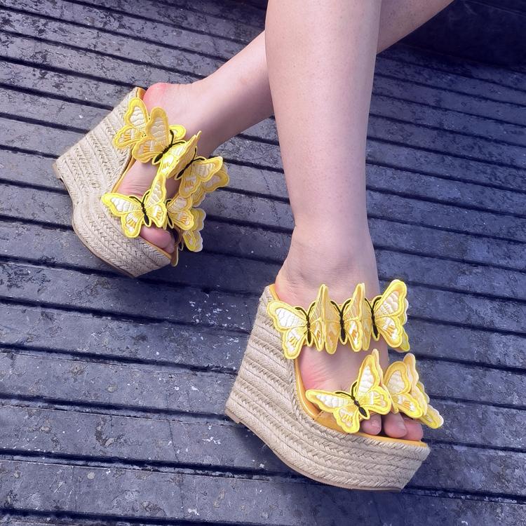Fashion Shoes Peep Toe On A Wedge House Slippers Platform Women Heels Slides Summer High Transparent Sexy Super On A Wedge Slippers Wome