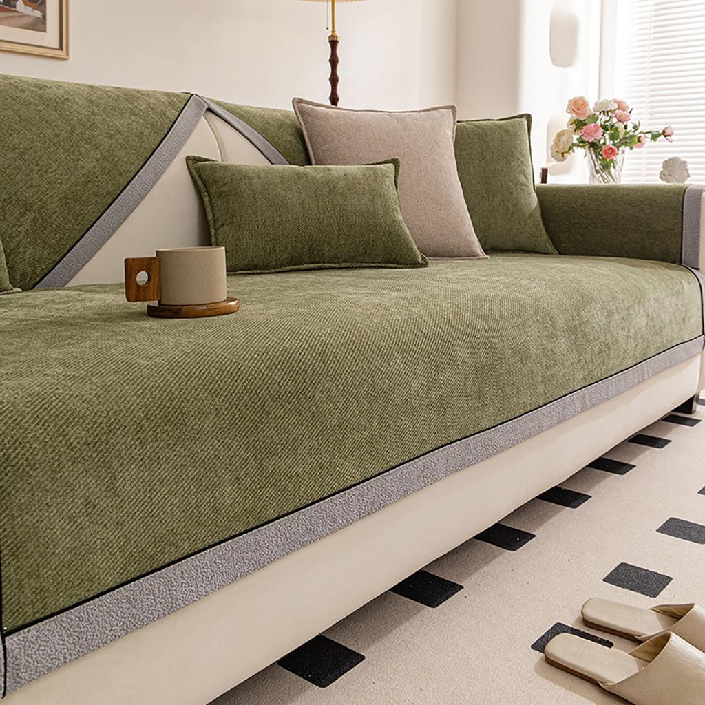 New Sofa Cushion for All Seasons Simple Modern Non Slip Versatile Solid Color Sofa Seat Cushion Chenille Sofa Cover Cloth Towel