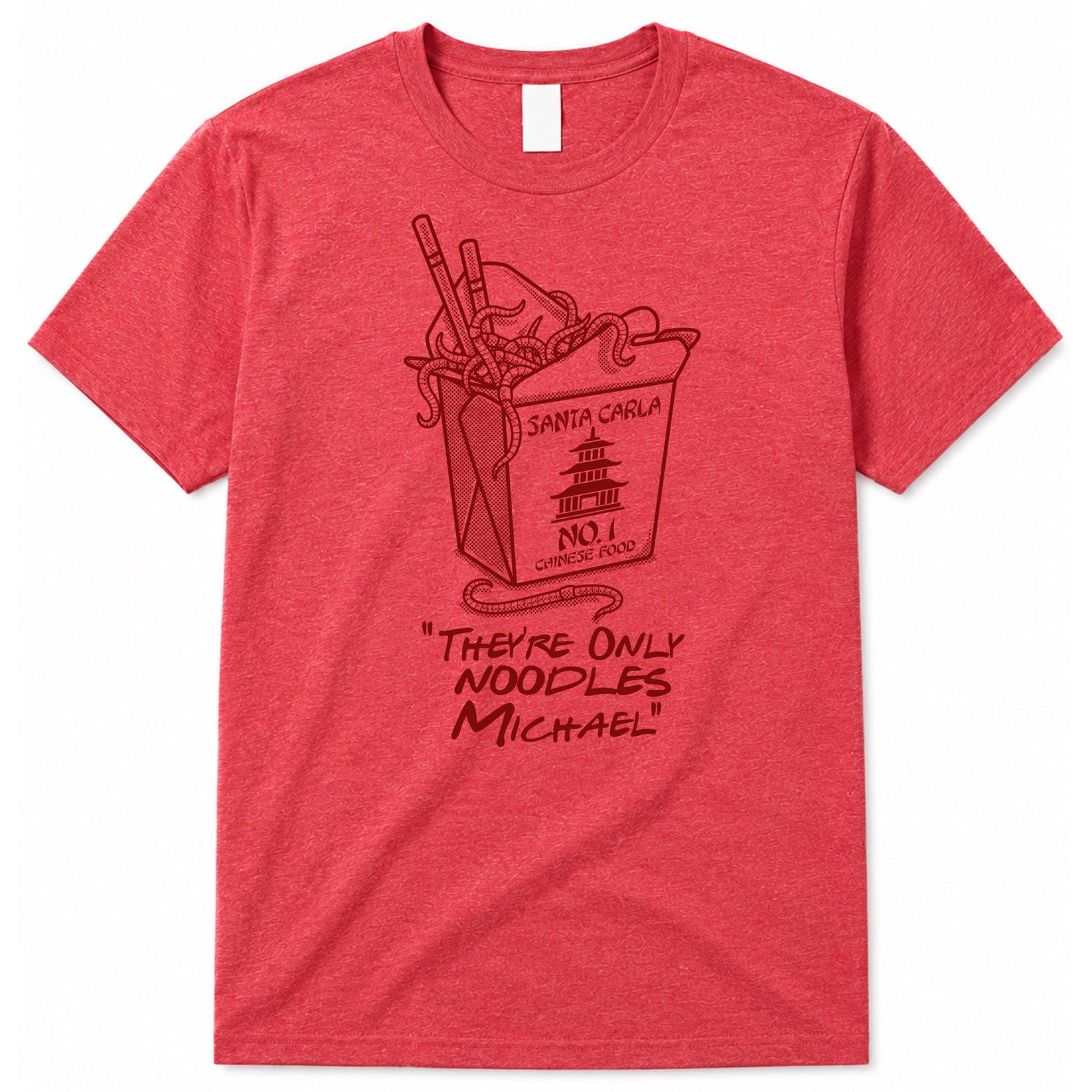 They re Only Noodles Michael The Lost Boys Worms You re Eating Maggots No 1 Chinese Food Takeout 80s Eighties Vampires Twilight Tee T Shirt XL
