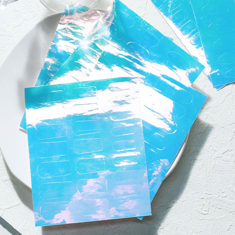 1 PC Nail Art Aurora Ice Cube Cellophane Glass Foil Film Sticker Colorful Transfer Laser Jewelry Paper Manicure Nail DIY Decoration