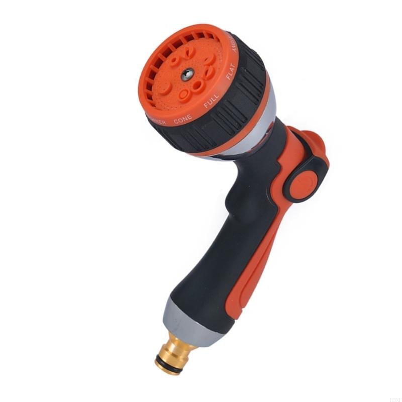 2025 New Metal Water Guns 10 Sprayed Types Ergonomic Thumb Control Garden Hose Attachment