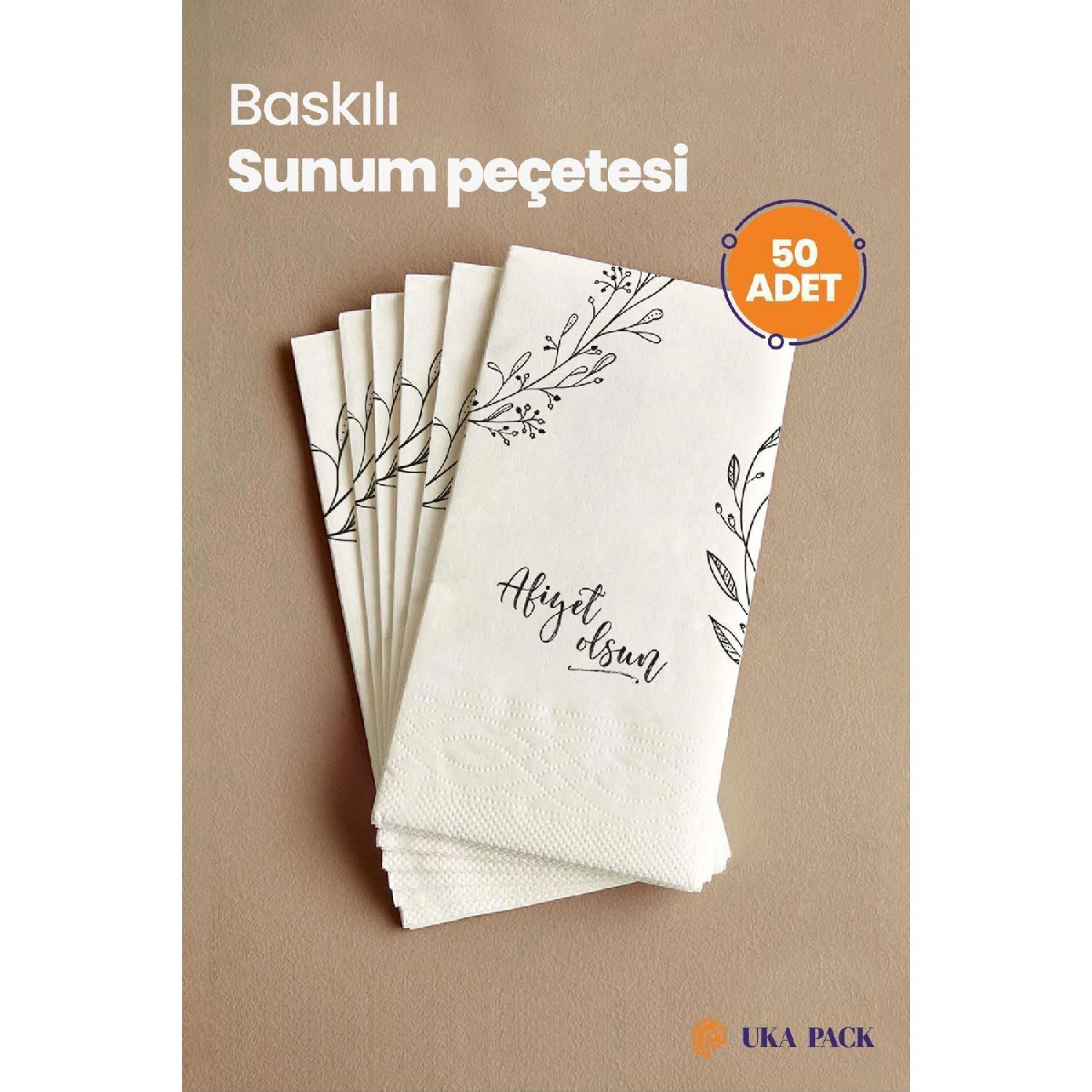 

50 Pack Presentation Napkins Printed Talking Paper Napkin Double Layer 33x33 Cm | Enjoy Your Meal