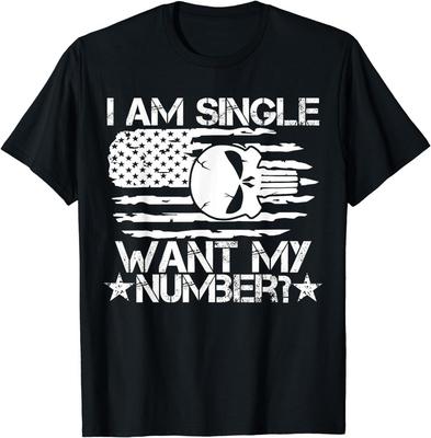 I039;m Single Want My Number USA Flag Skull Birthdays Singles T-Shirt Unisex T-Shirt