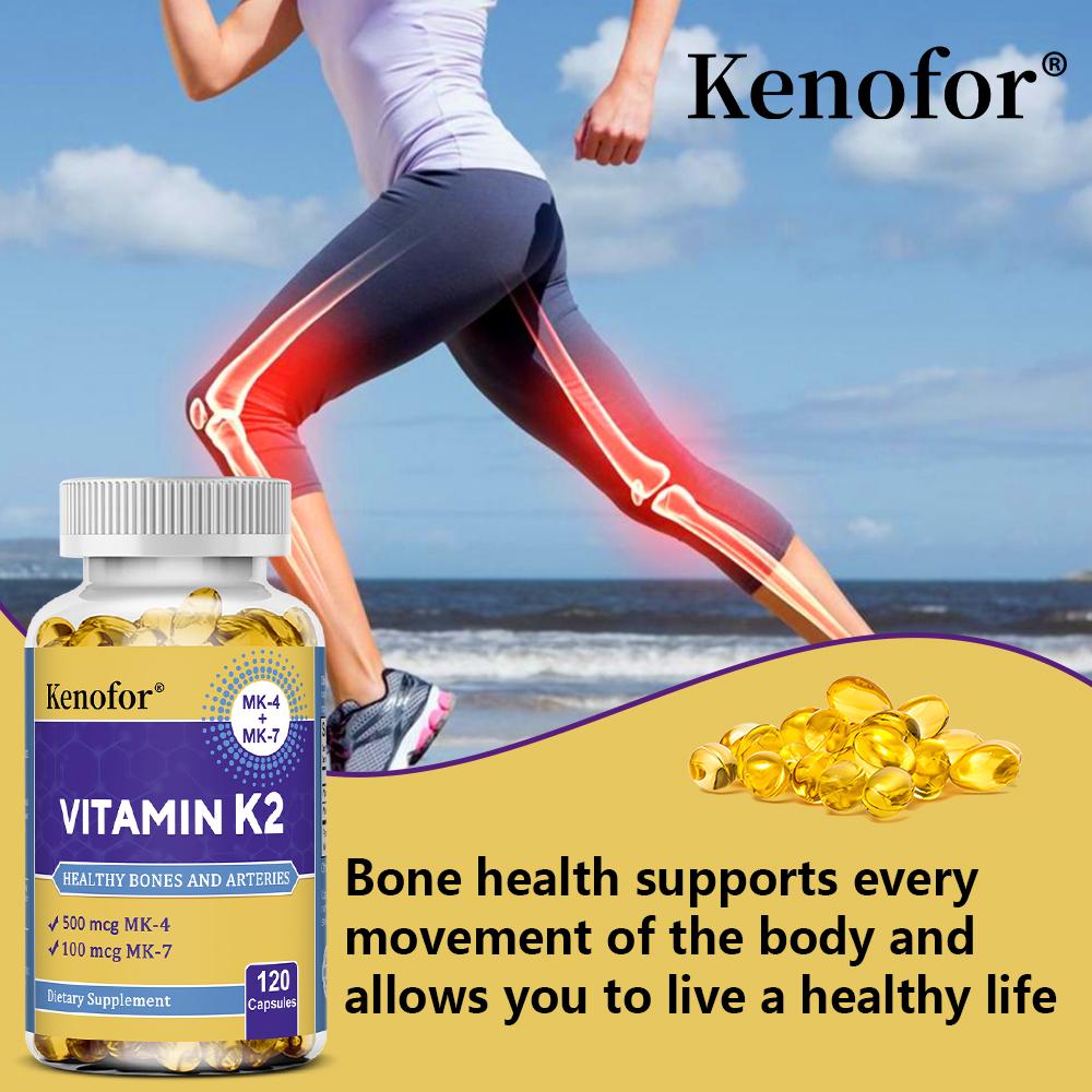 Vitamin K2 (Essential MK-4 + MK-7) 120 capsules to support bone health